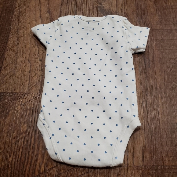 Carters 3 Cotton Polka Dots Bodysuits Baby Girl Short Sleeves Blue Red Gray NB - Picture 9 of 9
